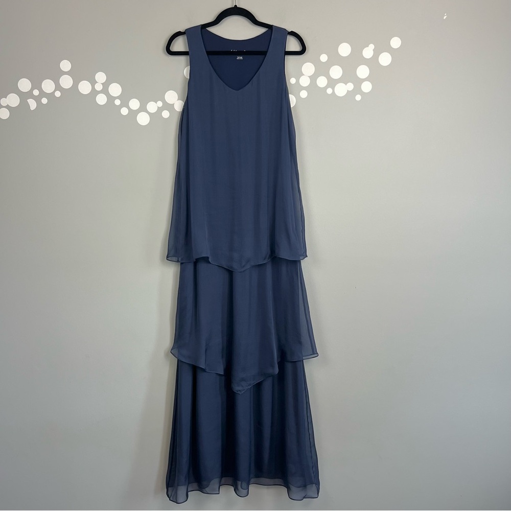 Soft Surroundings Tiered Silk Chiffon Maxi Dress Size Smalll Tall